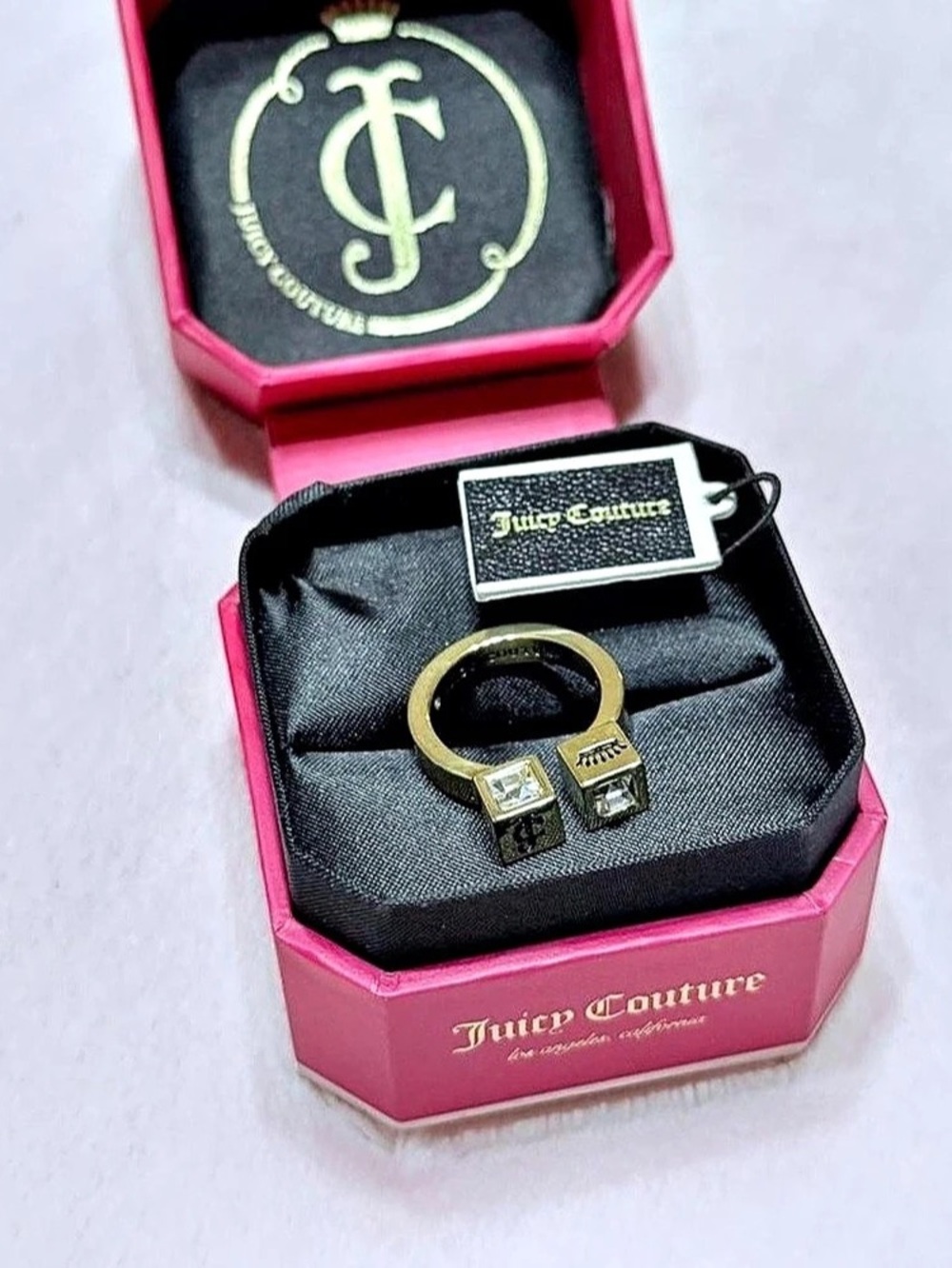 Vintage juicy couture gold dice ring
